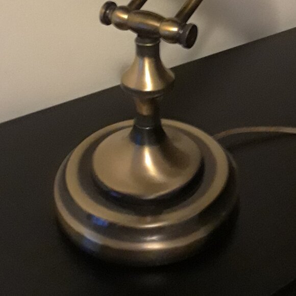 Vintage Brass Banker's Desk Lamp - Picture 5 of 12